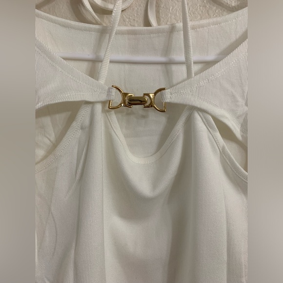 NWOT Ribbed Halter Neck Tie Top - Picture 3 of 5